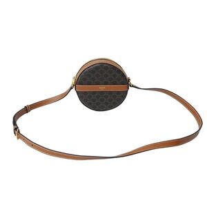 Celine Round Purse Shoulder Bag Brown Triomphe Canvas